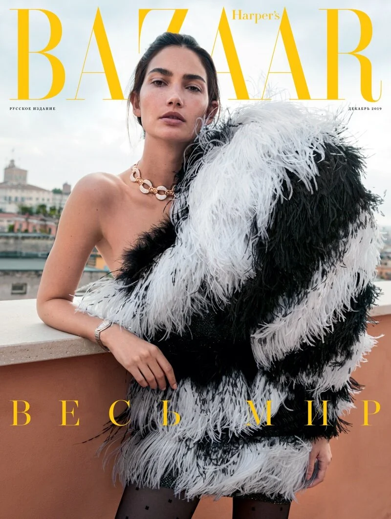 Lily Adgridge Holiday Glam Fashion for Harper's Bazaar Russia